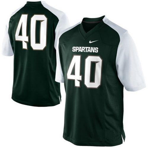 Spartans #40 Max Bullough Green/White Stitched NCAA Jersey